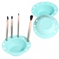 Silicone Brush Cleaner Washing Tools Cosmetics Makeup Brush Holder Scrubber Board Hook Textures Cleaner Bowl Cleansing Pad